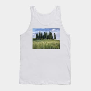 Group of cypress trees in Tuscan landscape Tank Top